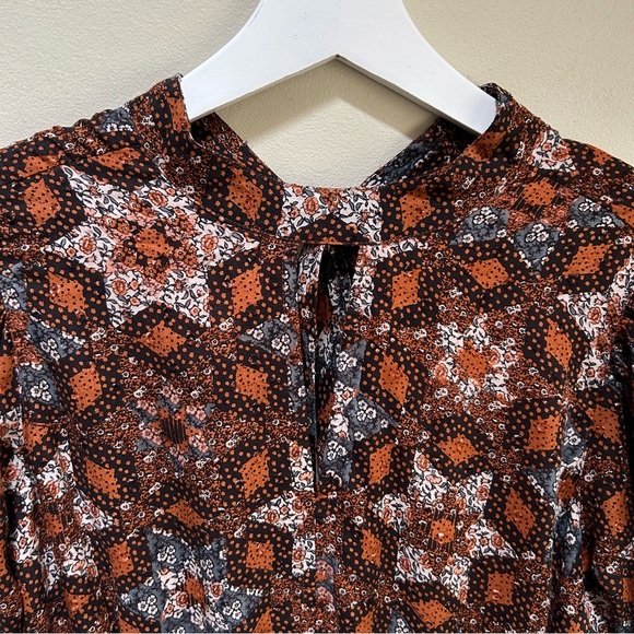 Garnet Hill ~new~ Ballard Swiss-Dot Maxi Dress in Copper Patchwork size Small - Picture 5 of 16